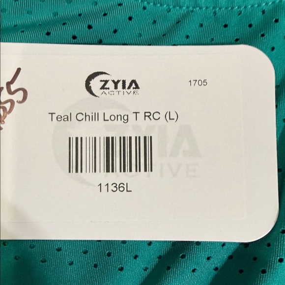 ZYIA Turquoise Long Sleeve Women's Top - Picture 2 of 6